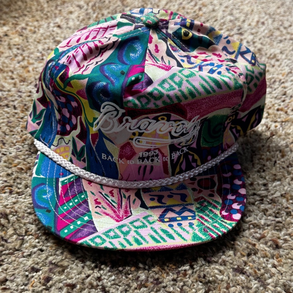 Vintage 1993 Atlanta Braves Hat Winner Back to Back Snapback Rope Brim 90s Cap